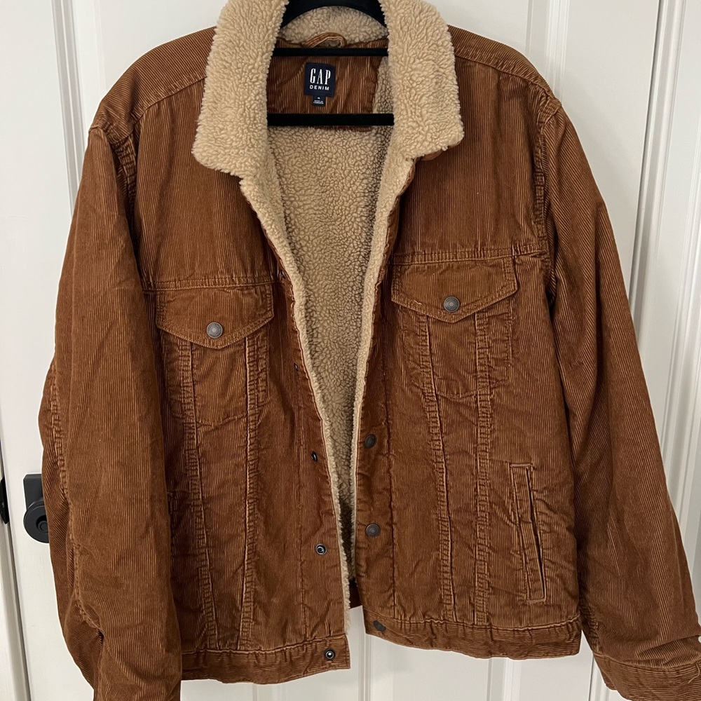 GAP Men's Tan Corduroy Sherpa Jacket